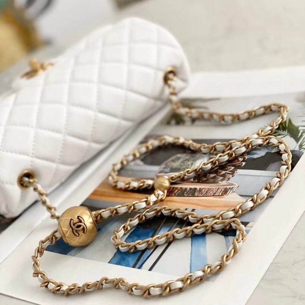 CHANEL 23C PEARL CRUSH MINI RECTANGULAR FLAP BAG WHITE 20CM - Image 4