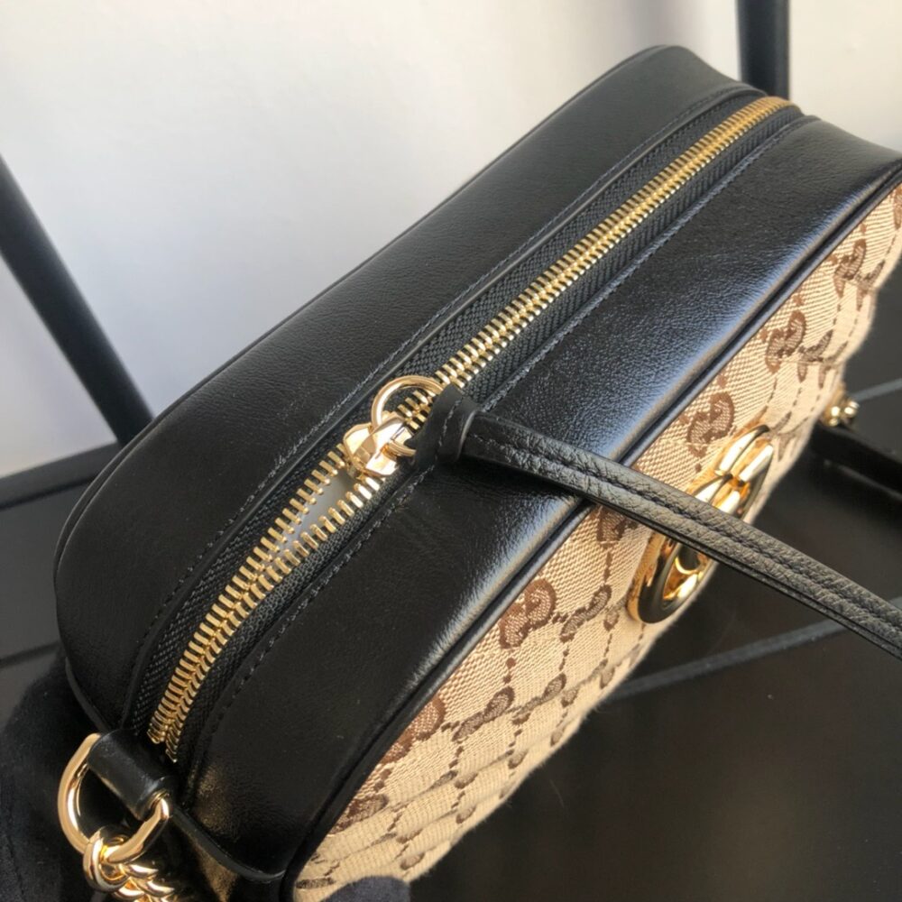 GUCCI GG MARMONT SMALL SHOULDER BAG BEIGE EBONY 24CM 447632 HVKEG 9772 - Image 8