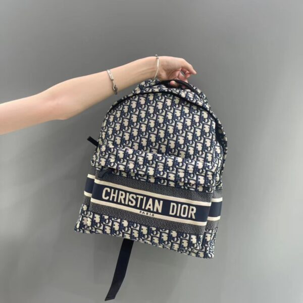 DIOR TRAVEL BACKPACK NAVY BLUE OBLIQUE JACQUARD M6104STZQ 35CM - Image 3