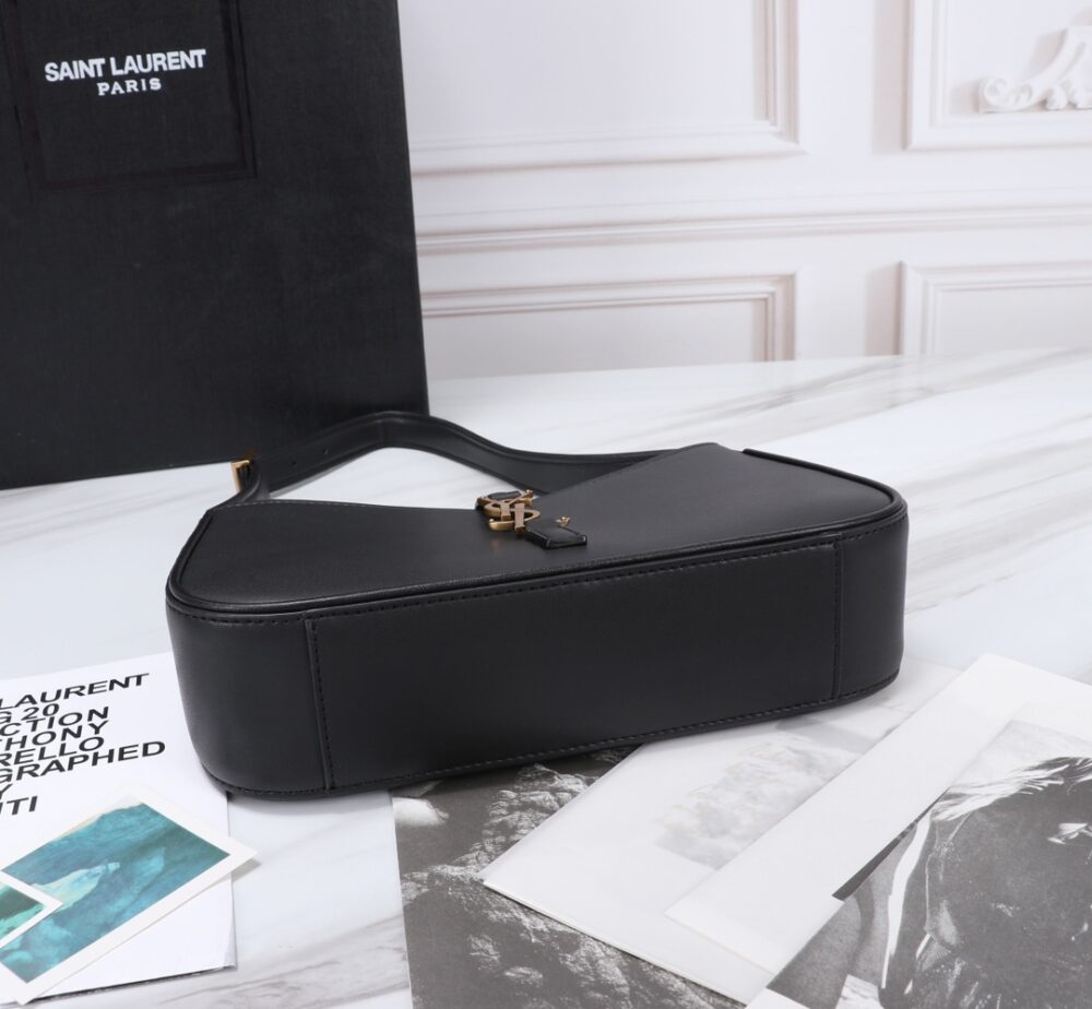 SAINT LAURENT LE 5 À 7 HOBO BAG IN SMOOTH LEATHER BLACK GOLD 23CM 6572282R20W1000 - Image 3