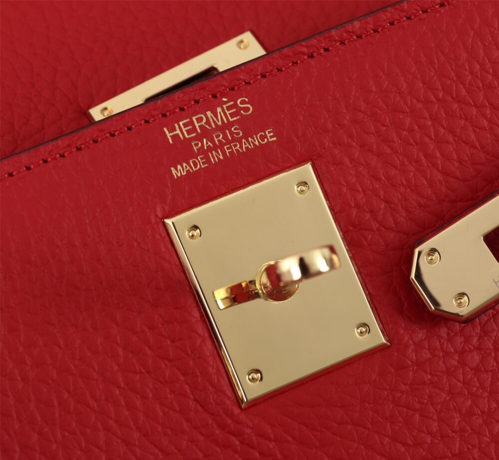 HERMES KELLY RED SELLIER ROUGE EPSOM GOLD HARDWARE 25CM - Image 5