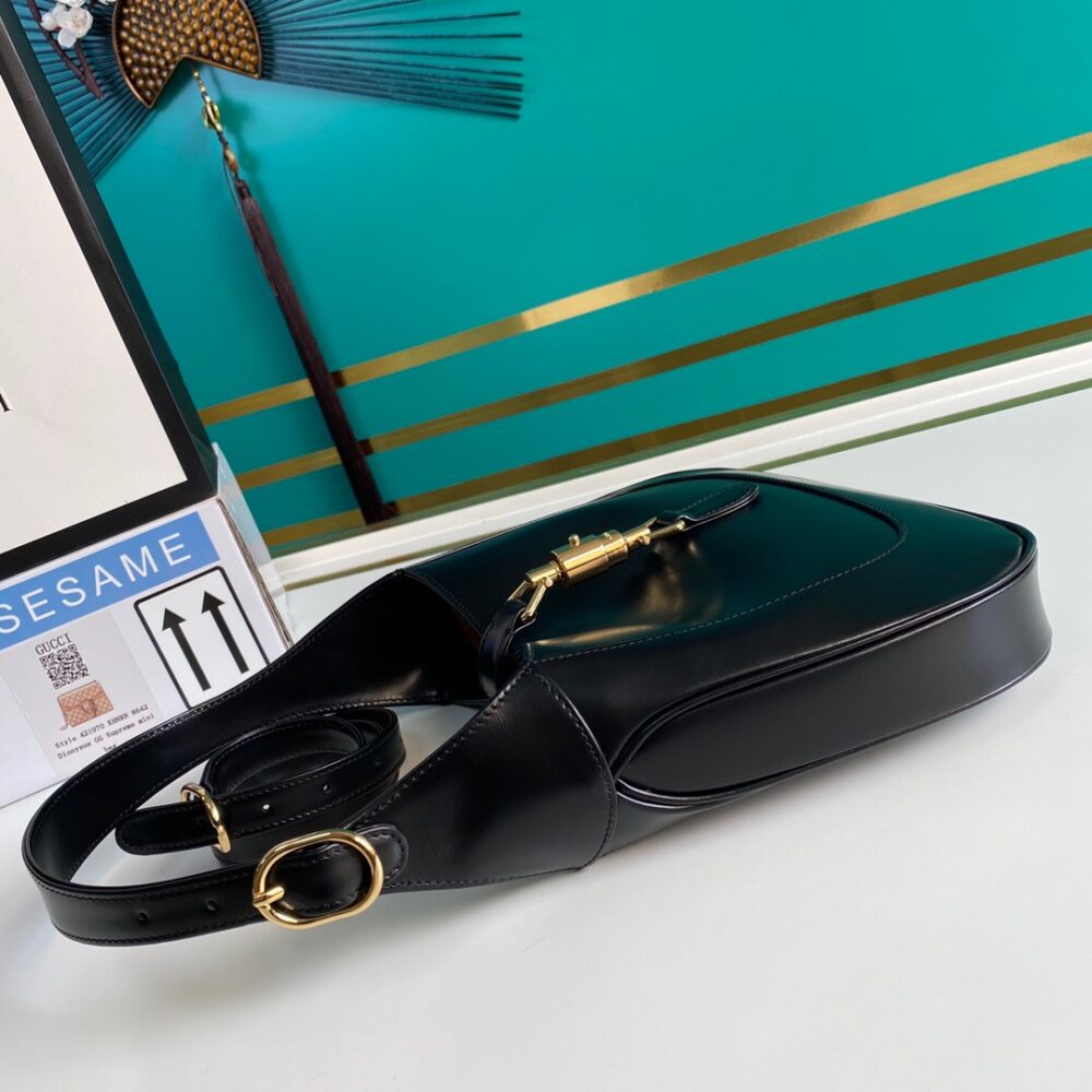 GUCCI JACKIE 1961 SMALL SHOULDER BAG BLACK 27CM 636709 10O0G 1000 - Image 7