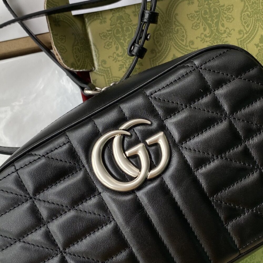 GUCCI GG MARMONT SMALL SHOULDER BAG BLACK 24CM 447632 UM8BN 1000 - Image 6