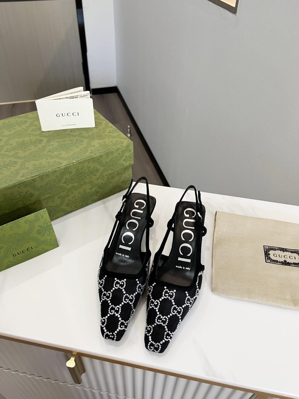 GUCCI WOMEN’S SLINGBACK PUMP BLACK ‎675829 F13A0 1000 - Image 2