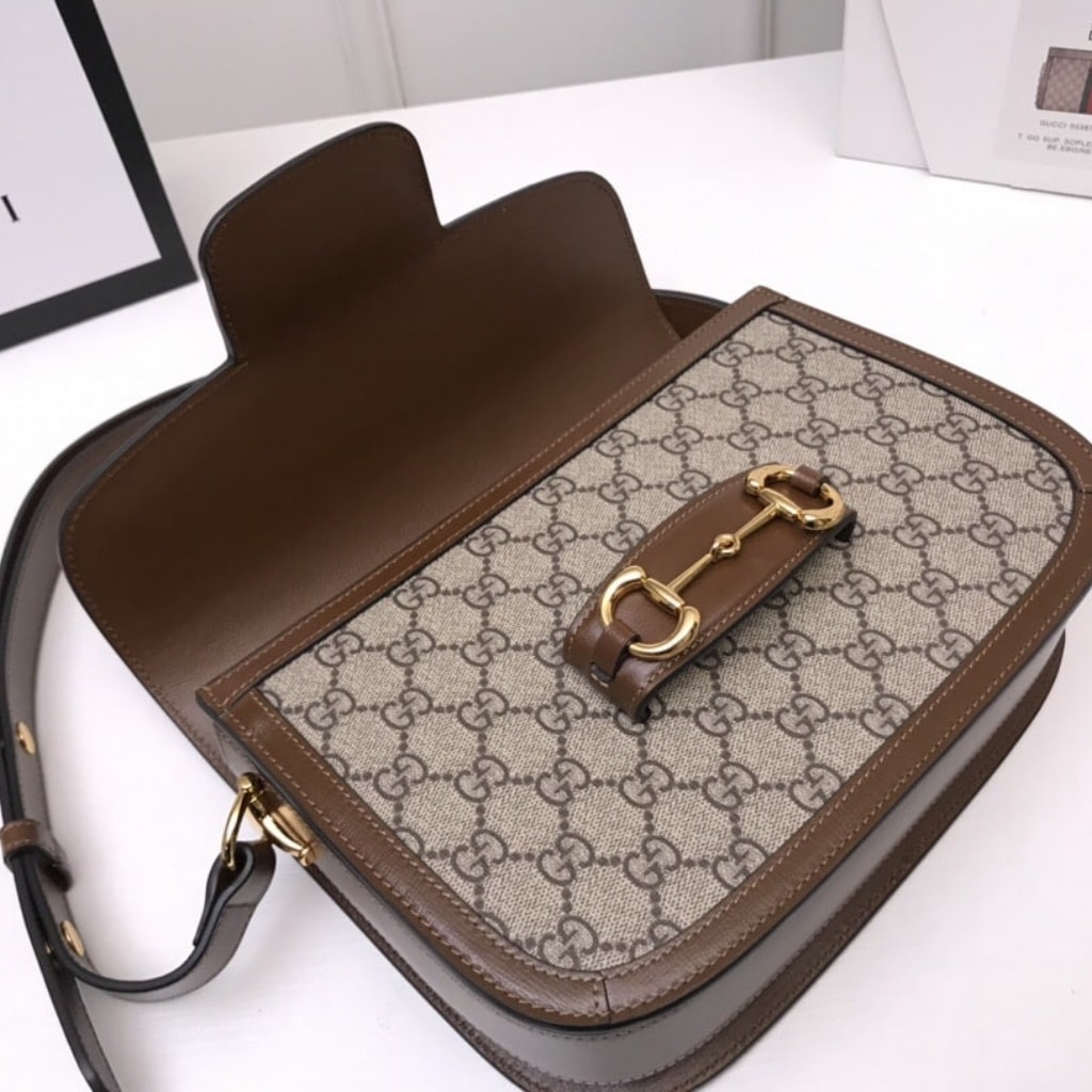 Gucci Horsebit 1955 Medium Shoulder Bag GG Supreme Brown 25cm 602204 92TCG 8563 - Image 7