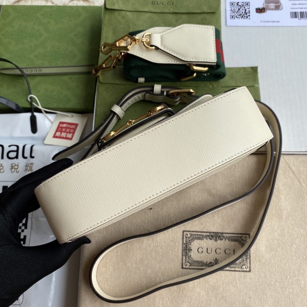 GUCCI HORSEBIT 1955 MINI GG SUPREME CANVAS BEIGE WHITE 20CM 658574 HUHHG 9759 - Image 5