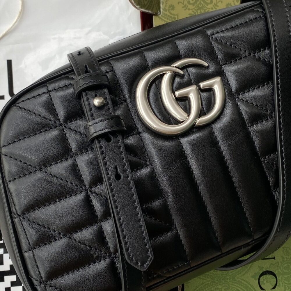 GUCCI GG MARMONT SMALL SHOULDER BAG BLACK 24CM 447632 UM8BN 1000 - Image 2