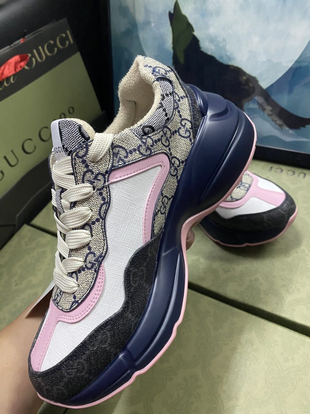 GUCCI WOMEN'S GG RHYTON SNEAKER 692902 UIQ30 1061 - Image 8