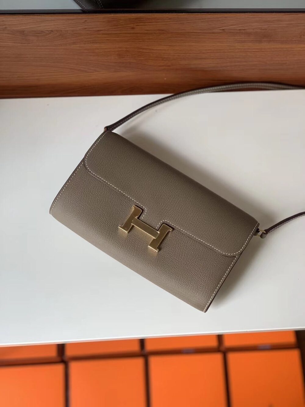 HERMES CONSTANCE LONG TO GO WALLET GRAY 20CM H080125CK18 - Image 2