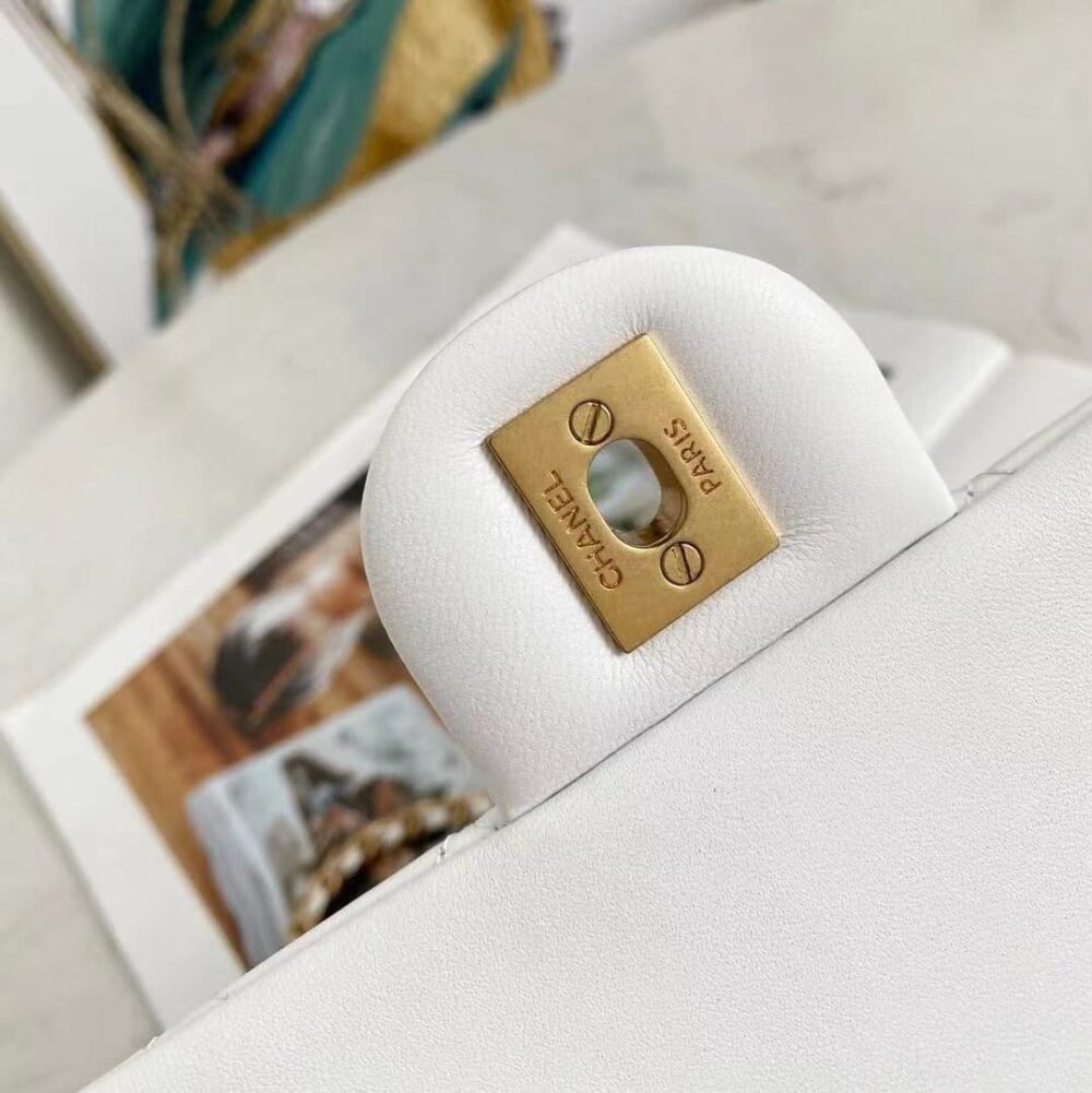 CHANEL 23C PEARL CRUSH MINI RECTANGULAR FLAP BAG WHITE 20CM - Image 3