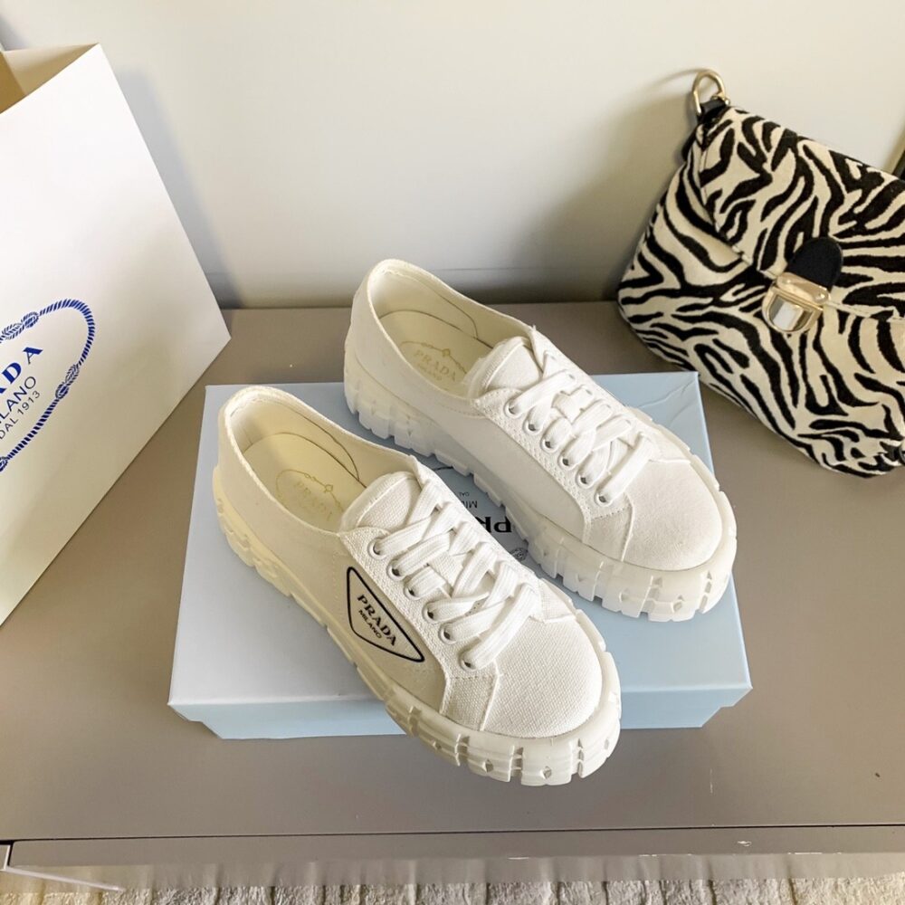 PRADA DOUBLE WHEEL RE NYLON GABARDINE SNEAKER WHITE 1E260M 3LFX F0009 F B050 - Image 4