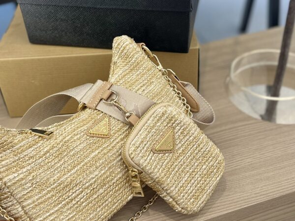 PRADA RE-EDITION 2005 RAFFIA BAG TAN 1BH2042A2TF0018VV9L - Image 3