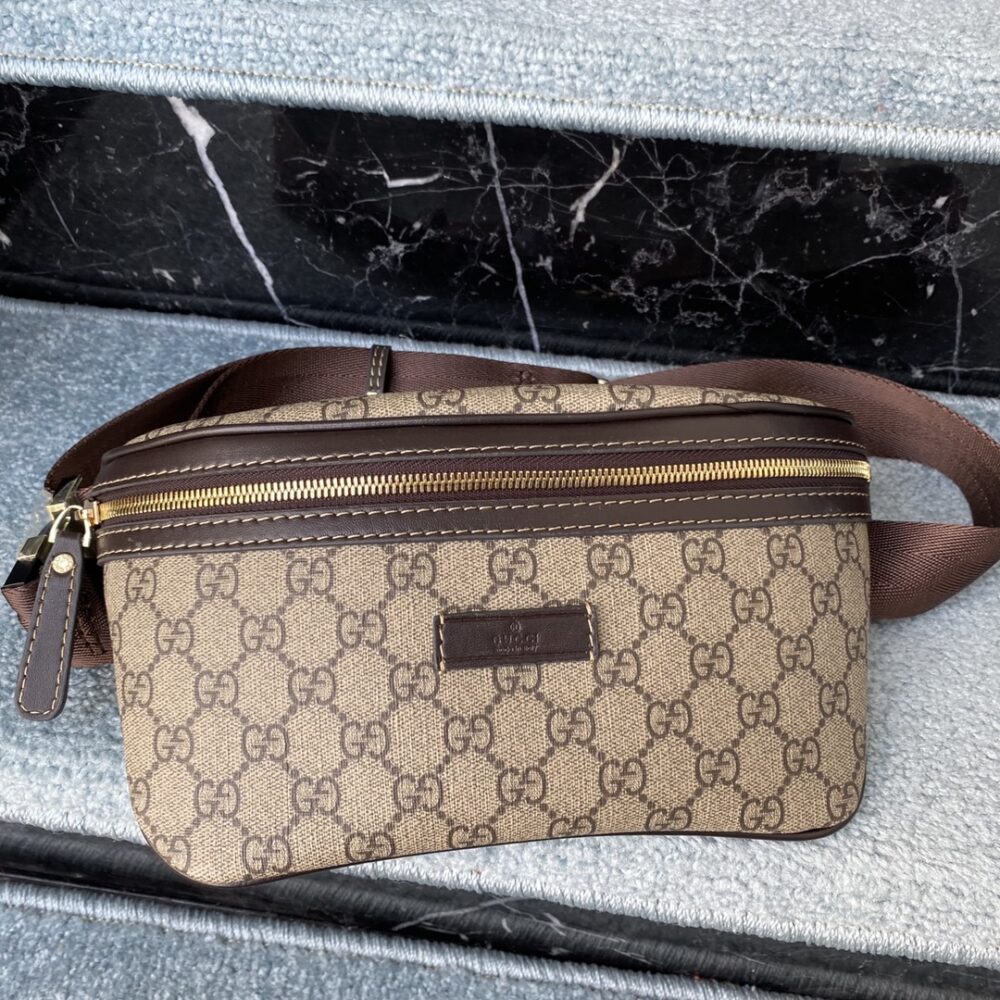 GUCCI GG SUPREME CANVAS BELT BAG BEIGE EBONY 18CM 233269 FCIGX 8588 - Image 7