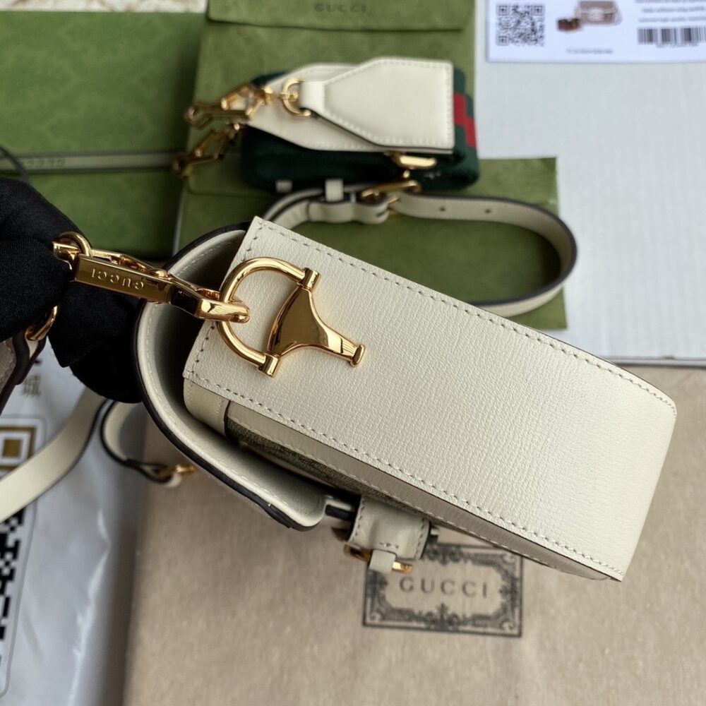 GUCCI HORSEBIT 1955 MINI GG SUPREME CANVAS BEIGE WHITE 20CM 658574 HUHHG 9759 - Image 8