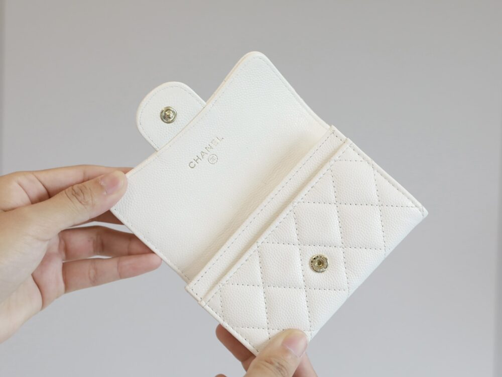 CHANEL CLASSIC CARD HOLDER WALLET WHITE 10CM AP0214 B10583 10601 - Image 7