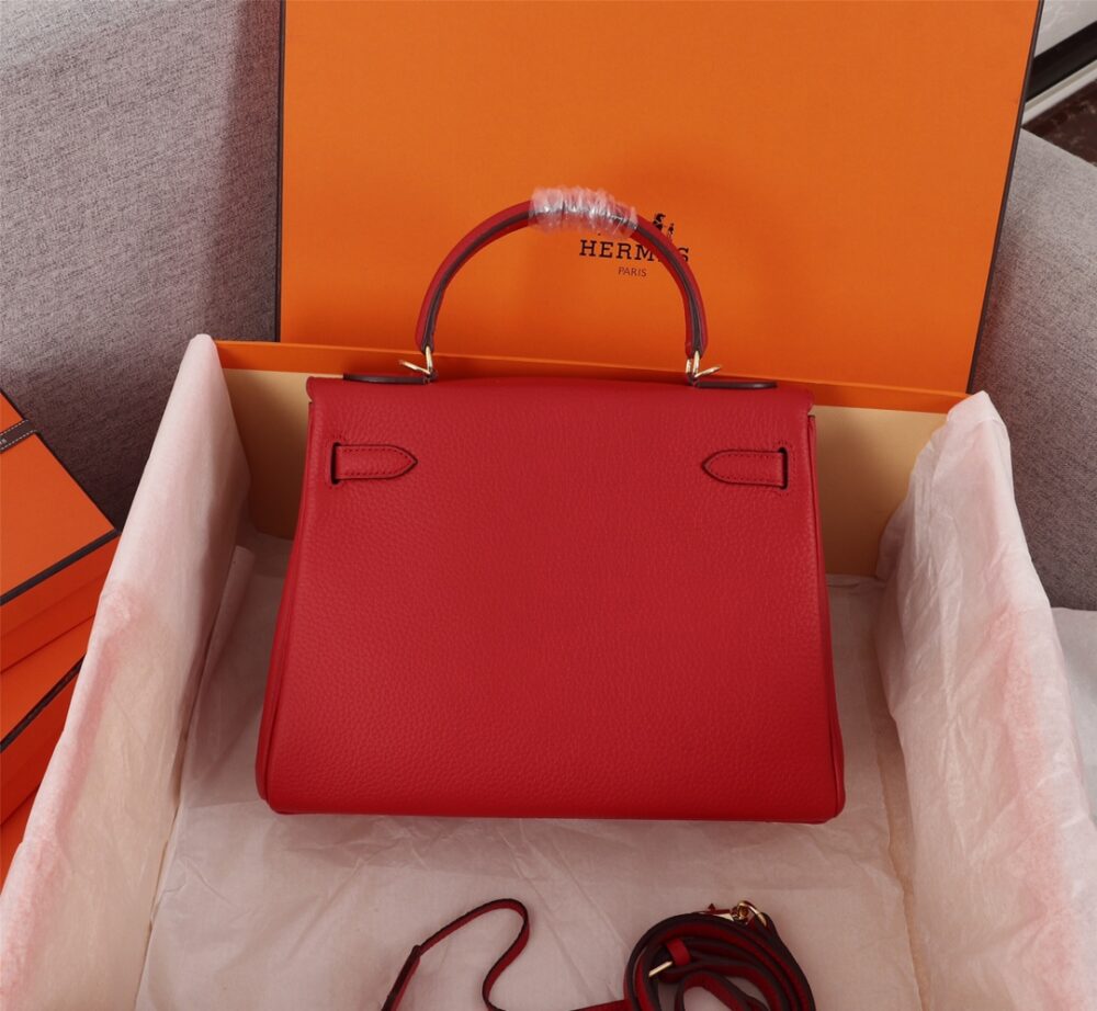HERMES KELLY RED SELLIER ROUGE EPSOM GOLD HARDWARE 25CM - Image 3