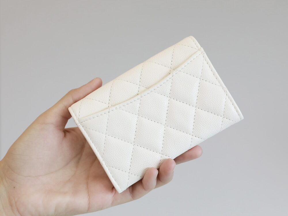 CHANEL CLASSIC CARD HOLDER WALLET WHITE 10CM AP0214 B10583 10601 - Image 3