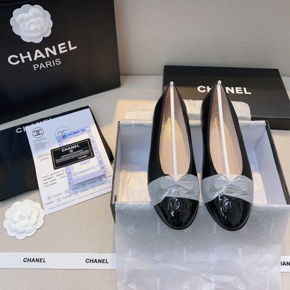 CHANEL BALLET FLATS BLACK G02819 Y01552 94305 - Image 3