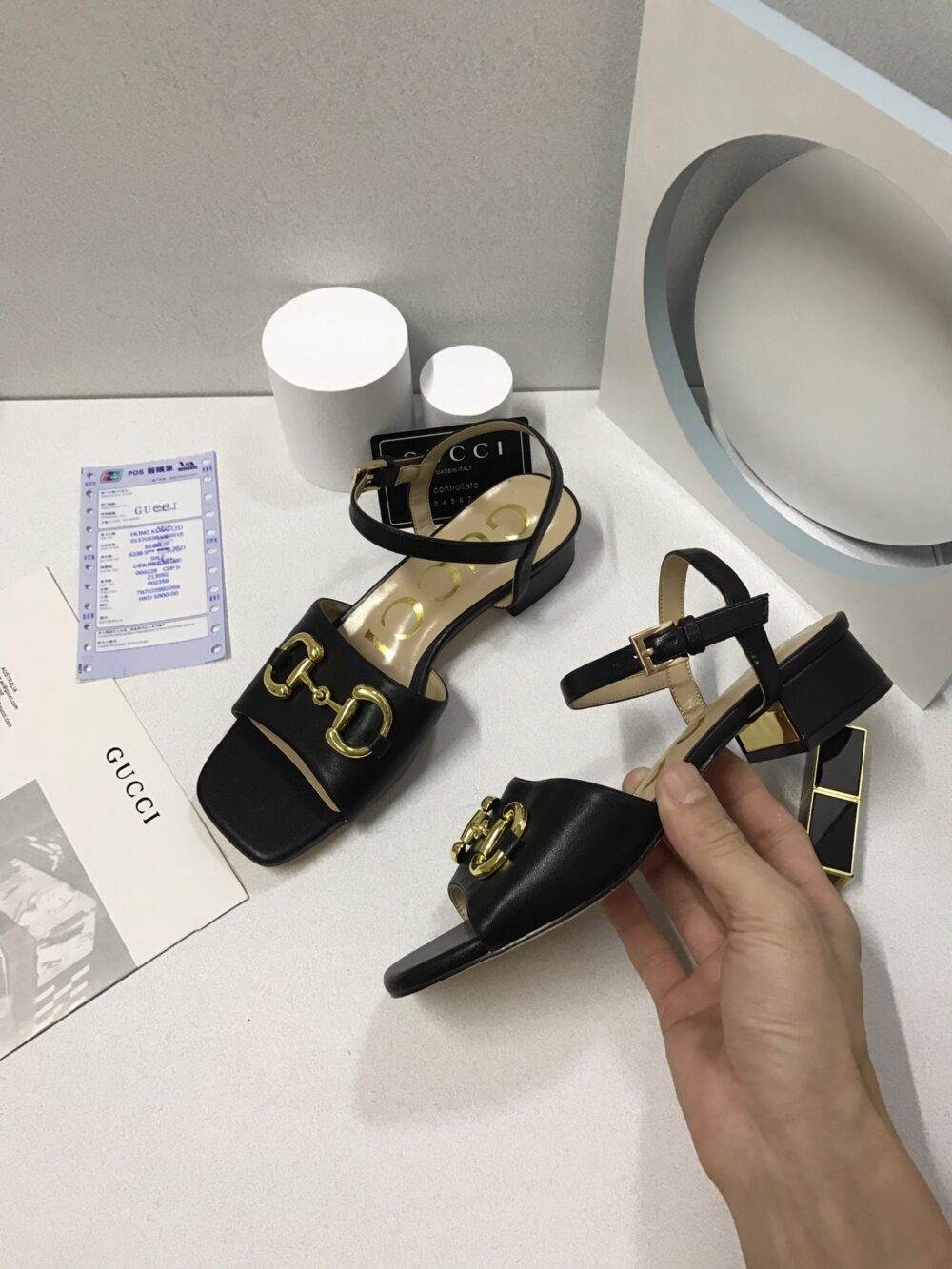 GUCCI WOMEN’S SANDAL WITH HORSEBIT BLACK 655413 BKO00 1000 - Image 3