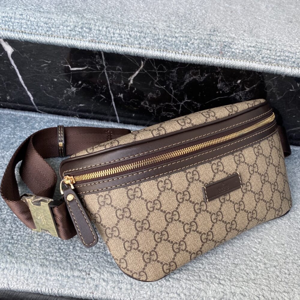 GUCCI GG SUPREME CANVAS BELT BAG BEIGE EBONY 18CM 233269 FCIGX 8588 - Image 3