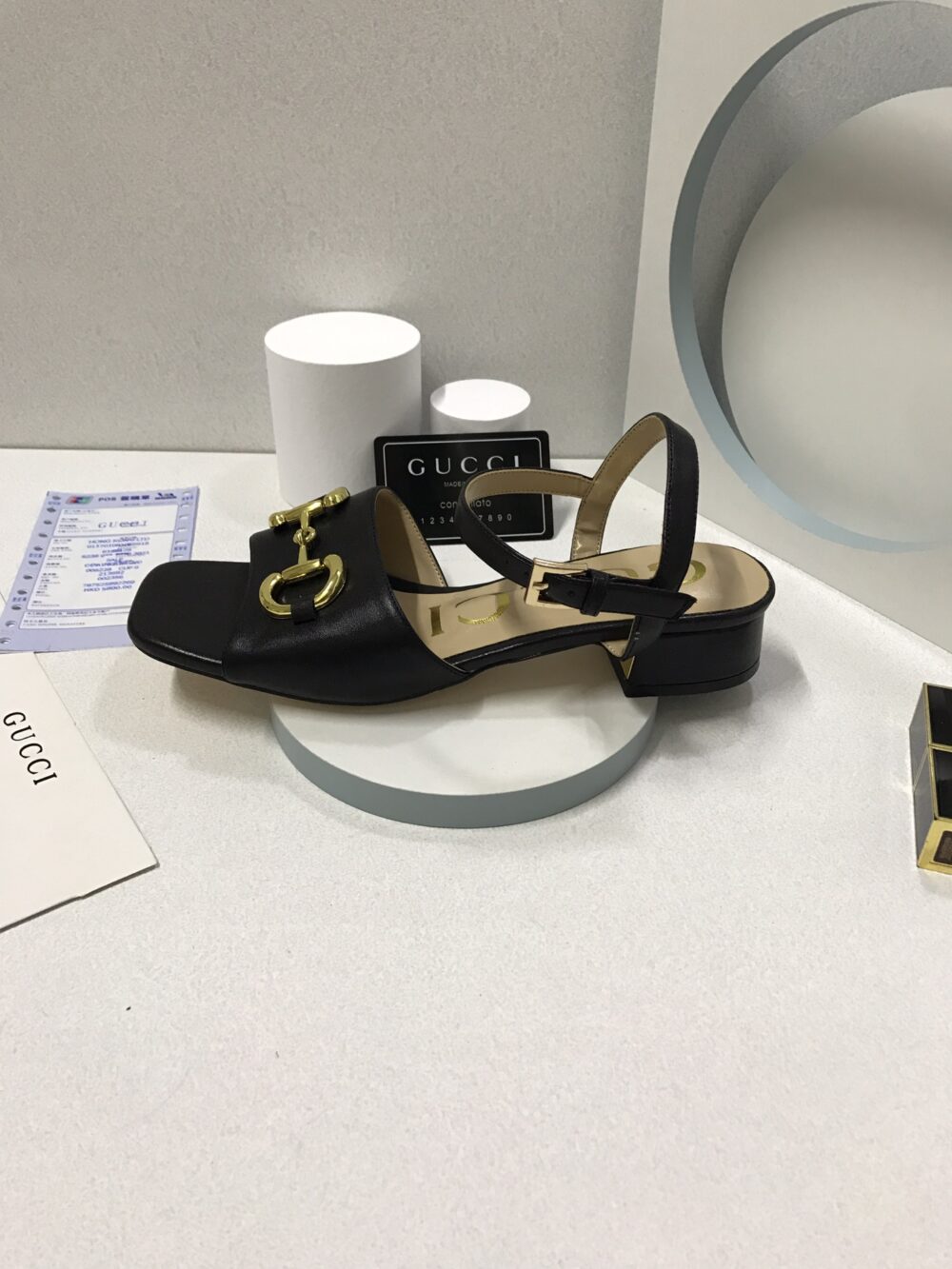 GUCCI WOMEN’S SANDAL WITH HORSEBIT BLACK 655413 BKO00 1000 - Image 4