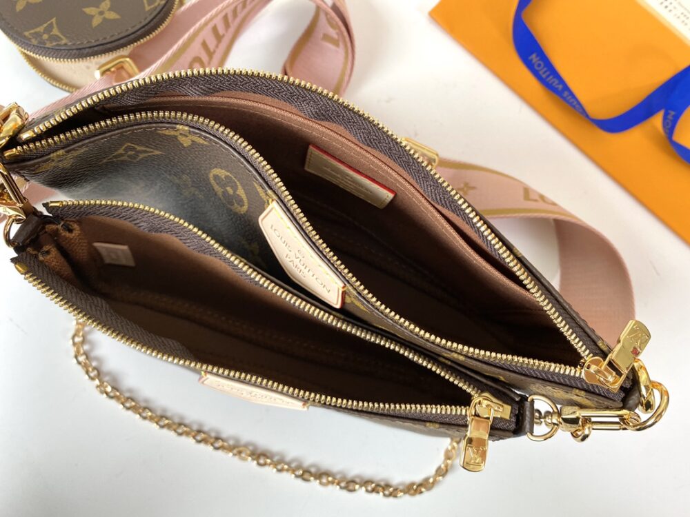 LOUIS VUITTON MULTI POCHETTE ACCESSOIRES MONOGRAM LIGHT PINK 24CM M44840 - Image 2