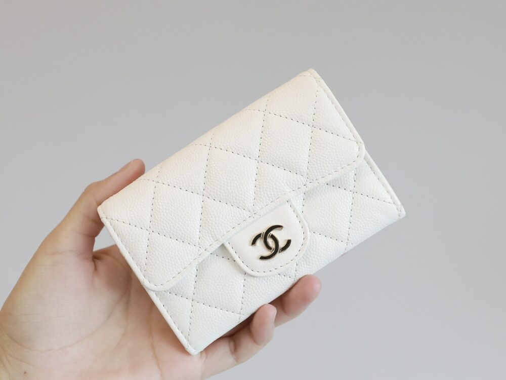 CHANEL CLASSIC CARD HOLDER WALLET WHITE 10CM AP0214 B10583 10601 - Image 2