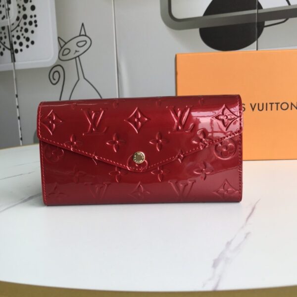 LOUIS VUITTON SARAH MONOGRAM WALLET RED 19CM - Image 4