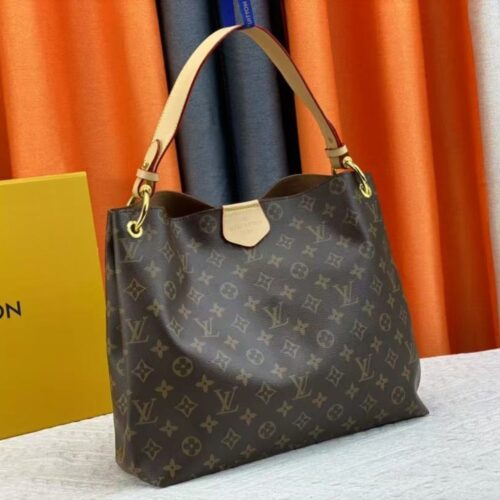 Alternative view of Louis Vuitton Graceful MM Monogram Canvas Hobo Bag Brown 41cm M43704