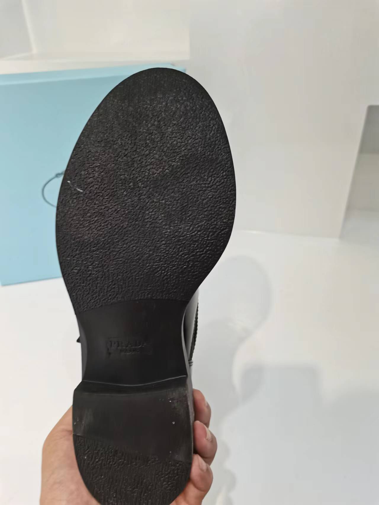 PRADA BRUSHED LEATHER AND RE-NYLON BOOTS BLACK 1U682M3LF7F0002FB050 - Image 9