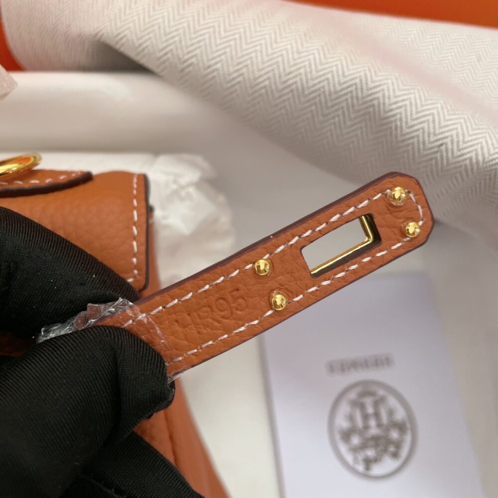 HERMES KELLY SELLIER ROUGE EPSOM GOLD HARDWARE BROWN 20CM - Image 5