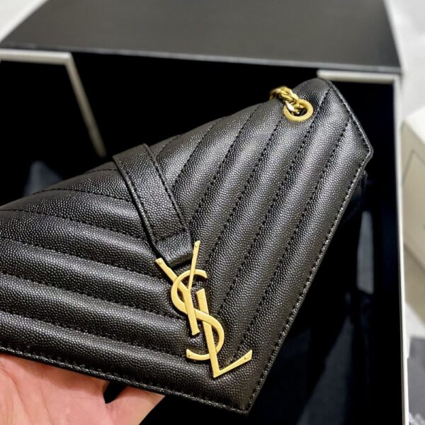 SAINT LAURENT CASSANDRE MATELASSÉ LEATHER FLAP BAG BLACK 24CM - Image 5