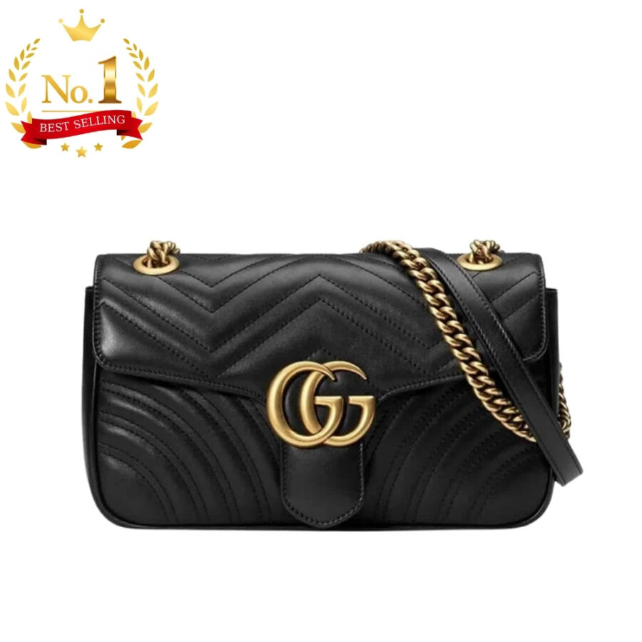 GUCCI MARMONT MEDIUM MATELASSÉ SHOULDER BAG 26CM 443496 DTDIT 1000