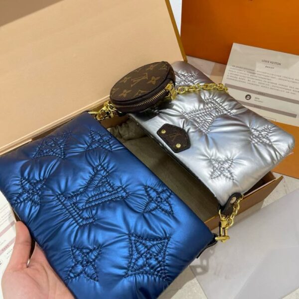 LOUIS VUITTON MAXI MULTI POCHETTE ACCESSOIRES NAVY AND SILVER 23CM M21057 - Image 3
