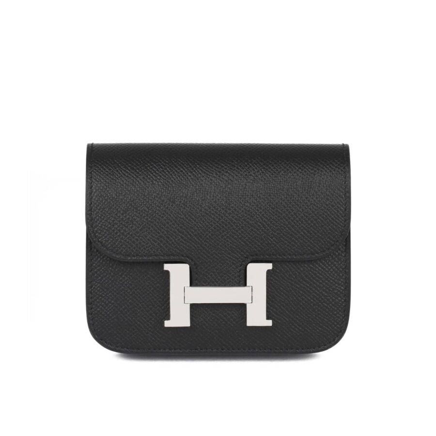 HERMES CONSTANCE SLIM WALLET NOIR 12CM H082060CK89