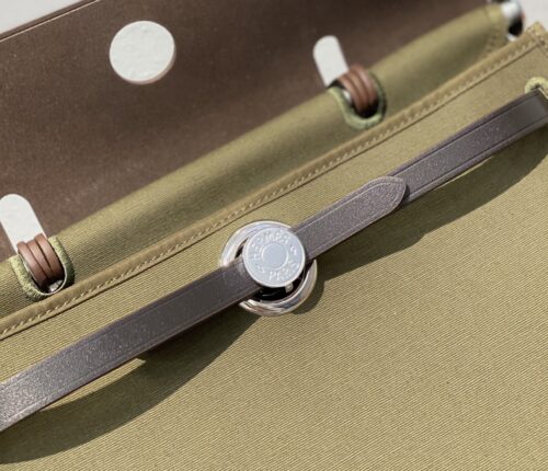 Alternative view of Hermes Herbag Zip 31 Bag Palladium Hardware Khaki 31Cm