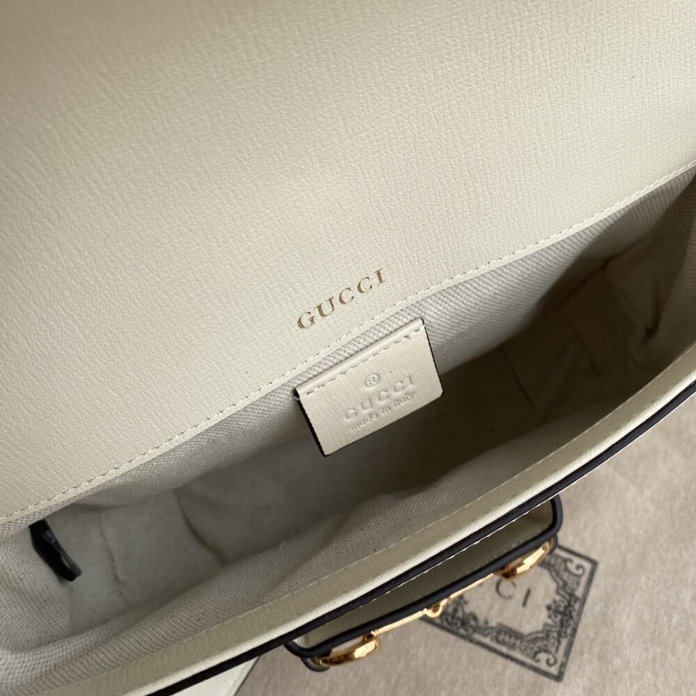 GUCCI HORSEBIT 1955 MINI GG SUPREME CANVAS BEIGE WHITE 20CM 658574 HUHHG 9759 - Image 6
