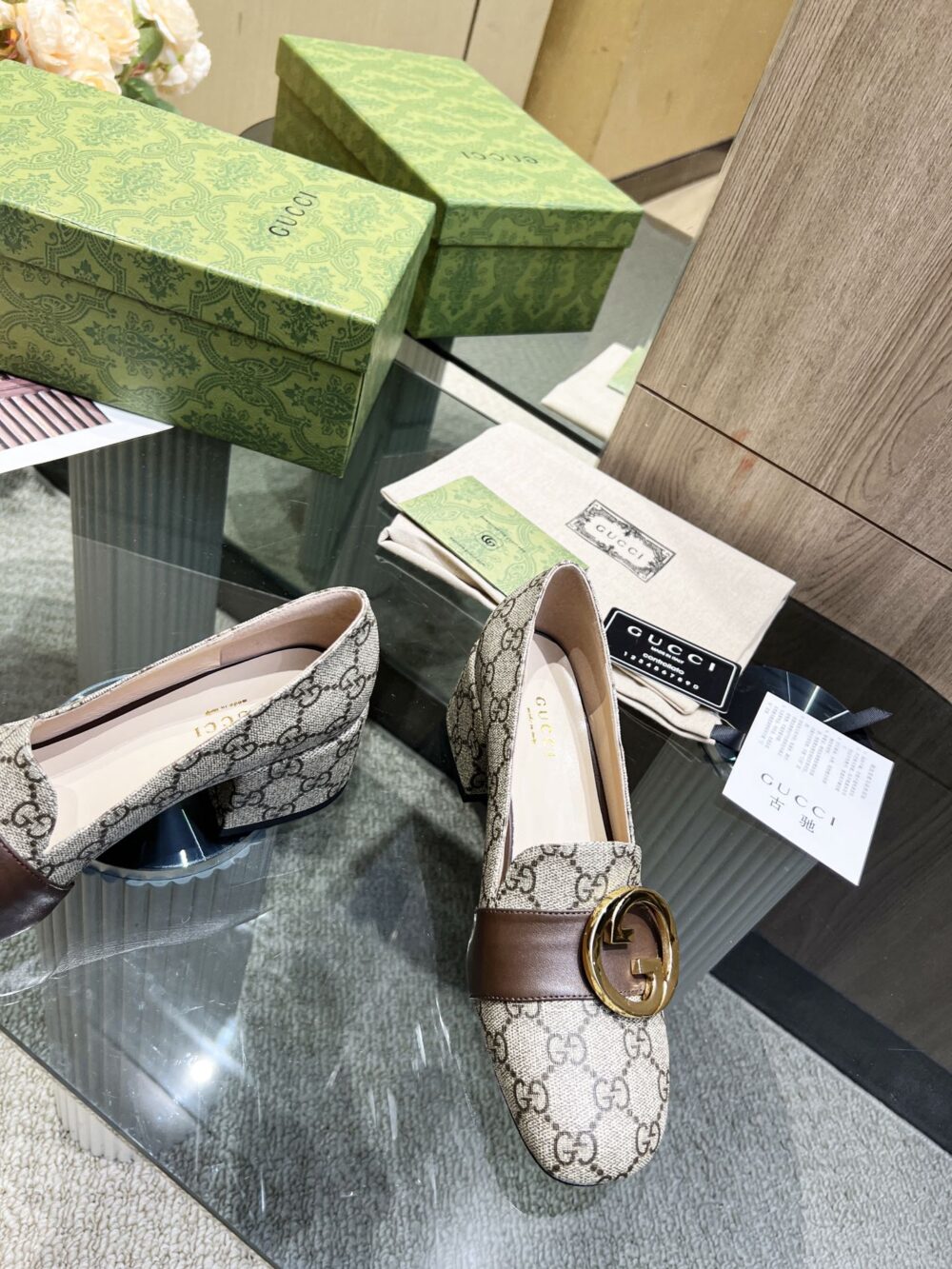 GUCCI WOMEN'S BLONDIE PUMP BEIGE ‎701711 9I650 9769 - Image 6