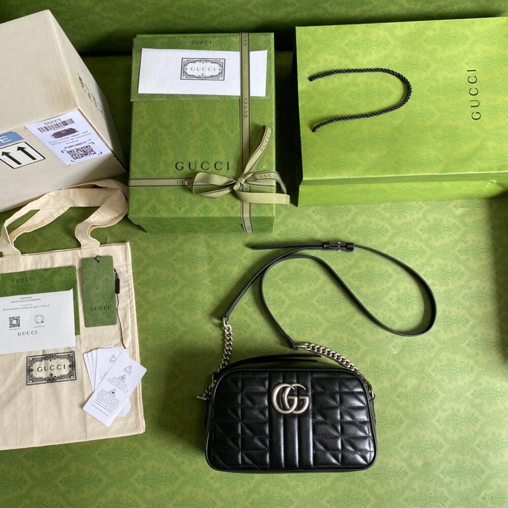 GUCCI GG MARMONT SMALL SHOULDER BAG BLACK 24CM 447632 UM8BN 1000 - Image 3