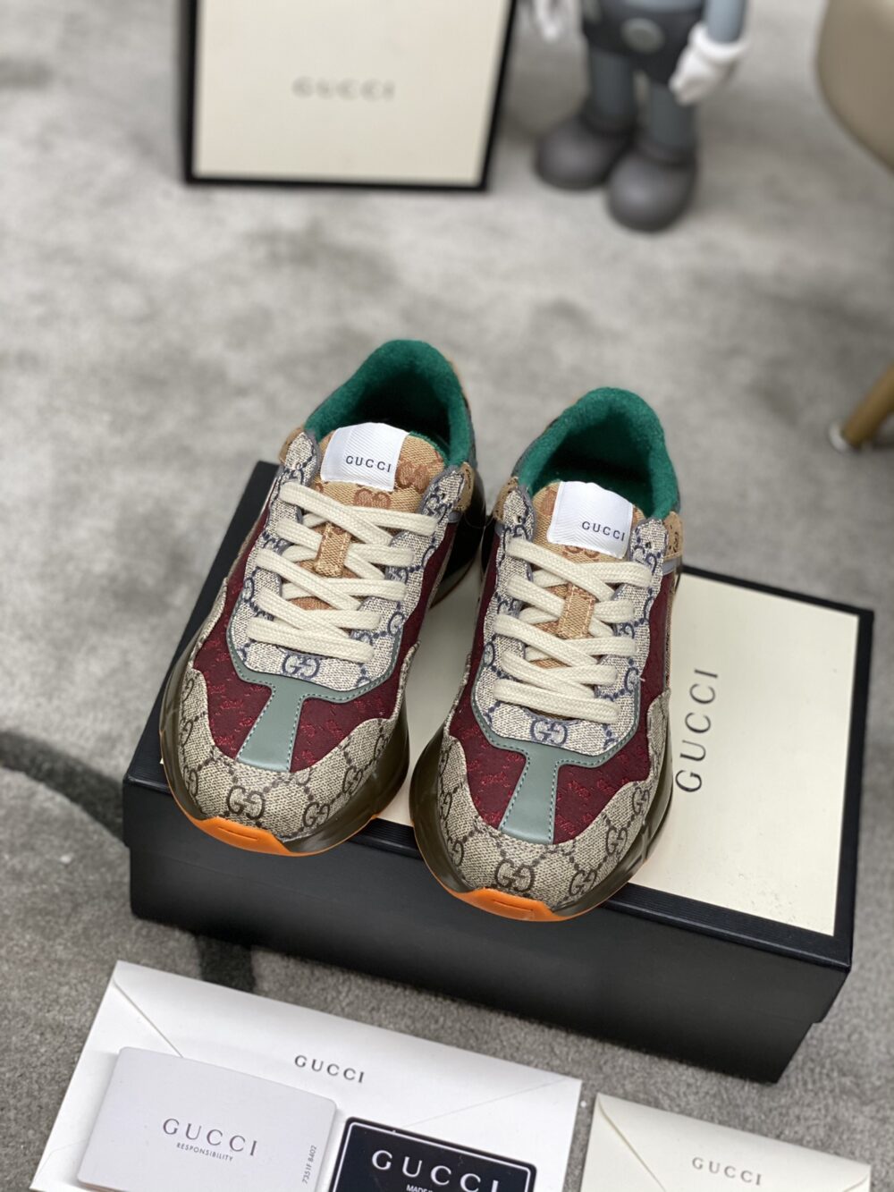 GUCCI WOMEN'S GG RHYTON SNEAKER ‎619891 99WG0 6060 - Image 4