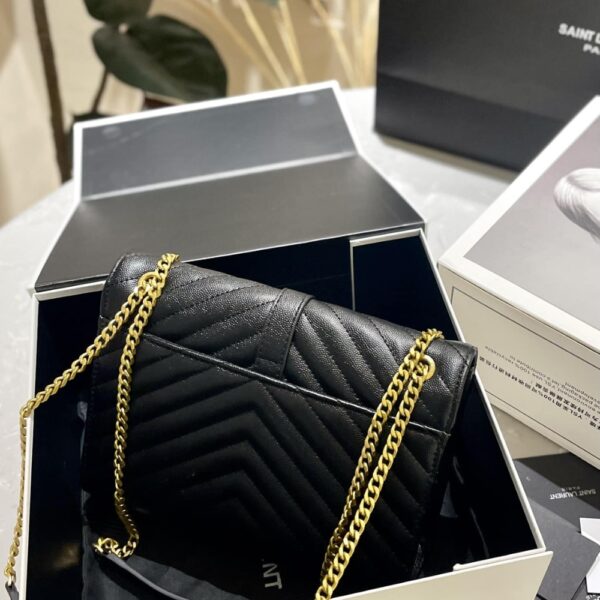 SAINT LAURENT CASSANDRE MATELASSÉ LEATHER FLAP BAG BLACK 24CM - Image 6