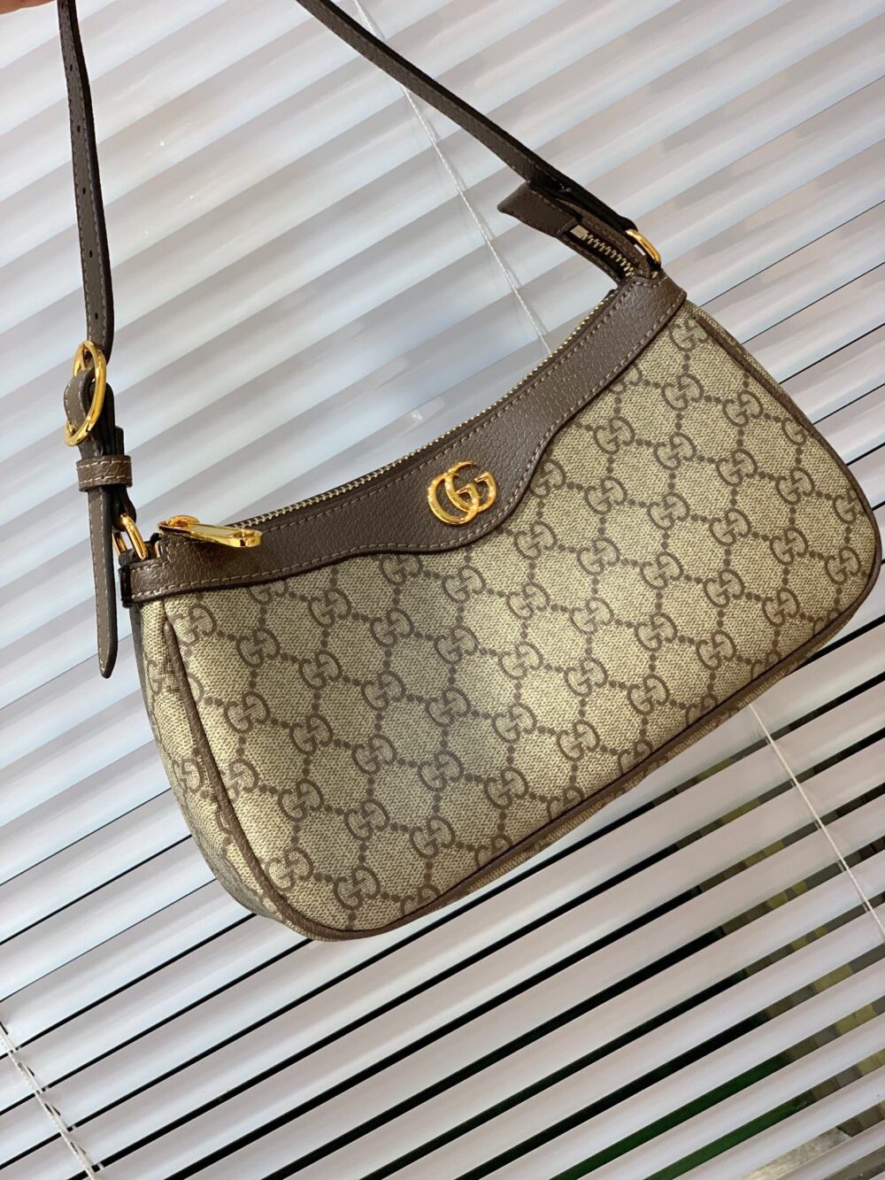 GUCCI OPHIDIA SMALL SHOULDER BAG BEIGE AND DARK BROWN 25CM 735145 KAAAD 8358 - Image 3