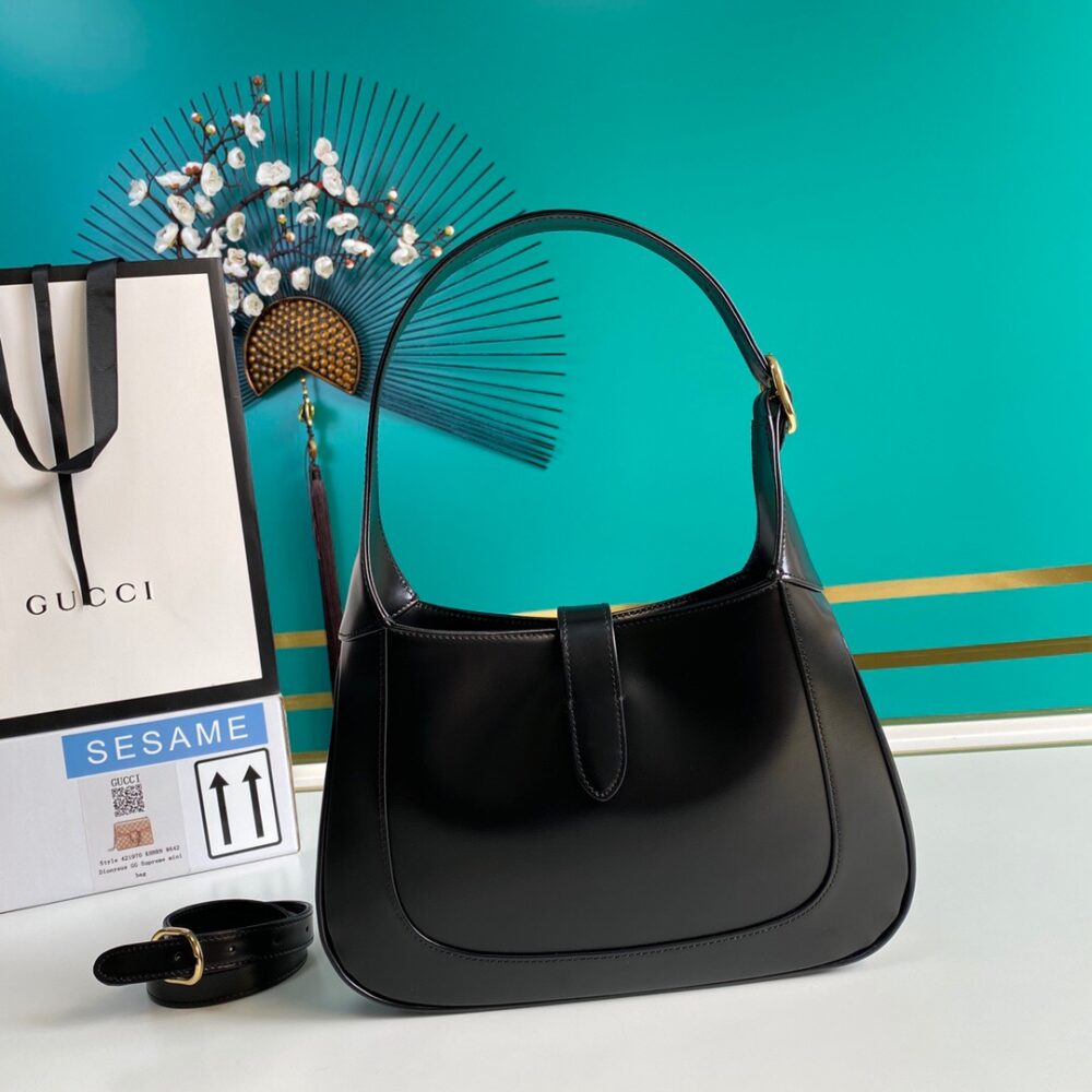 GUCCI JACKIE 1961 SMALL SHOULDER BAG BLACK 27CM 636709 10O0G 1000 - Image 3