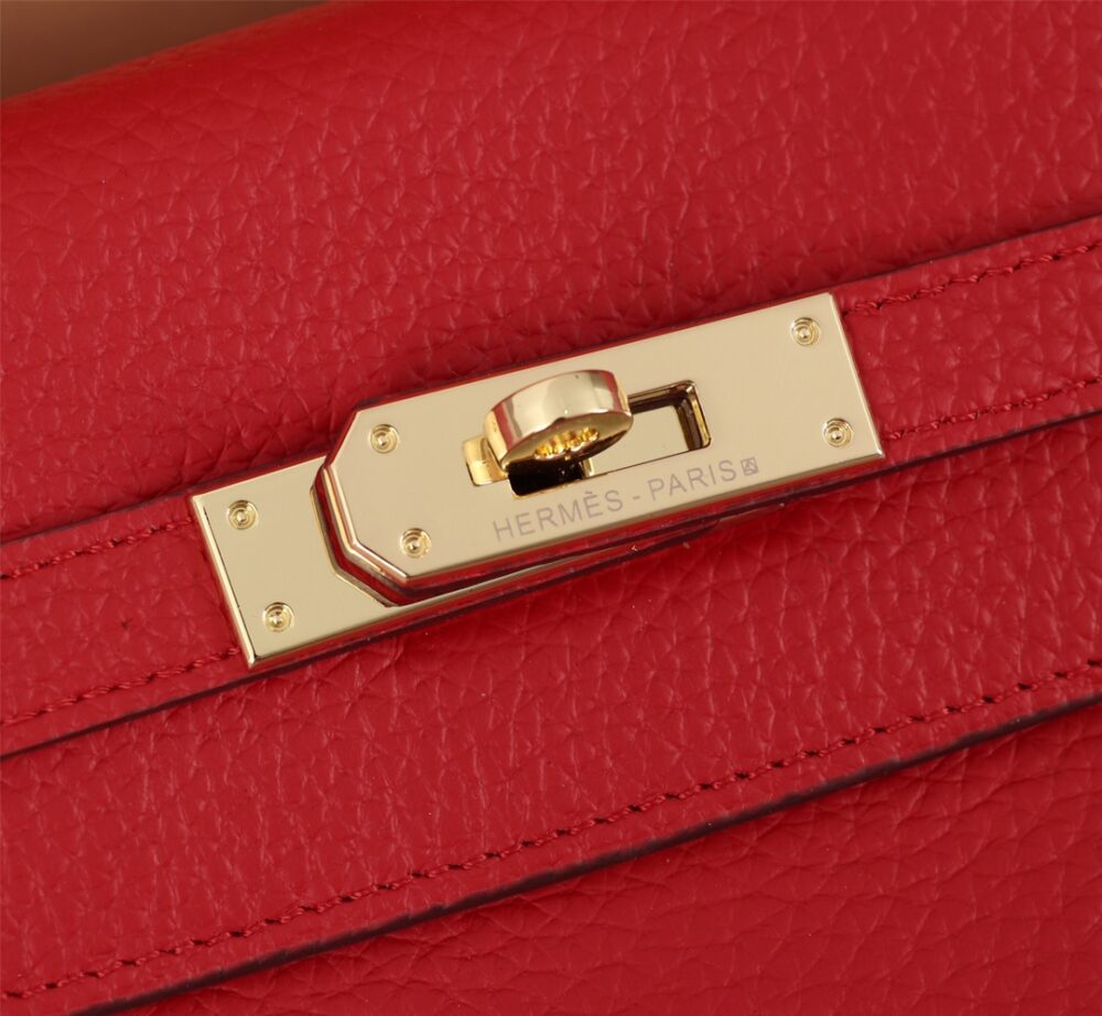 HERMES KELLY RED SELLIER ROUGE EPSOM GOLD HARDWARE 25CM - Image 6