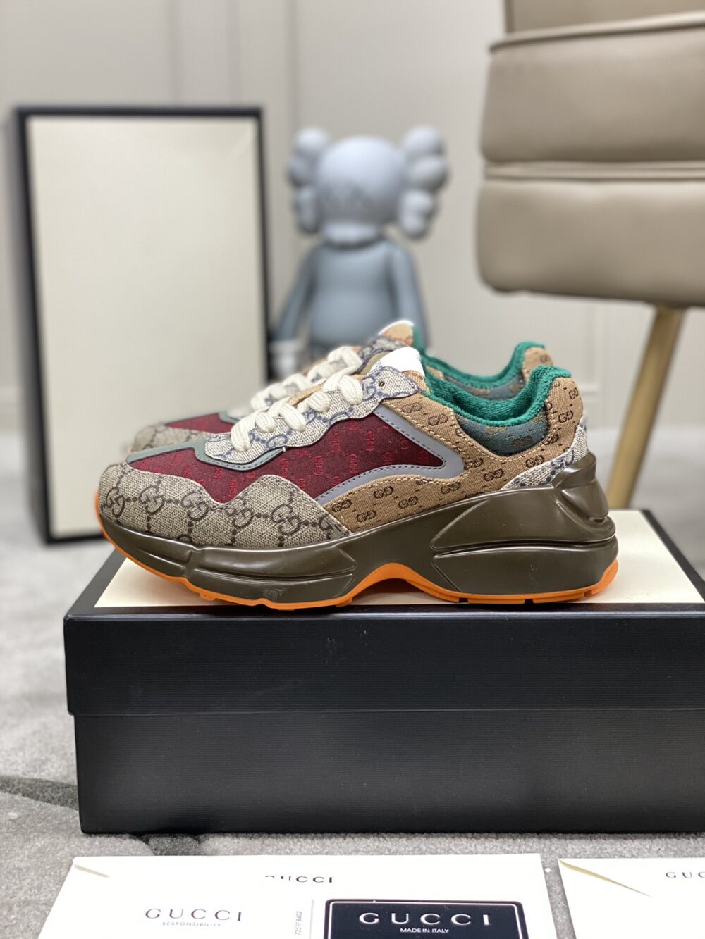 GUCCI WOMEN'S GG RHYTON SNEAKER ‎619891 99WG0 6060 - Image 6