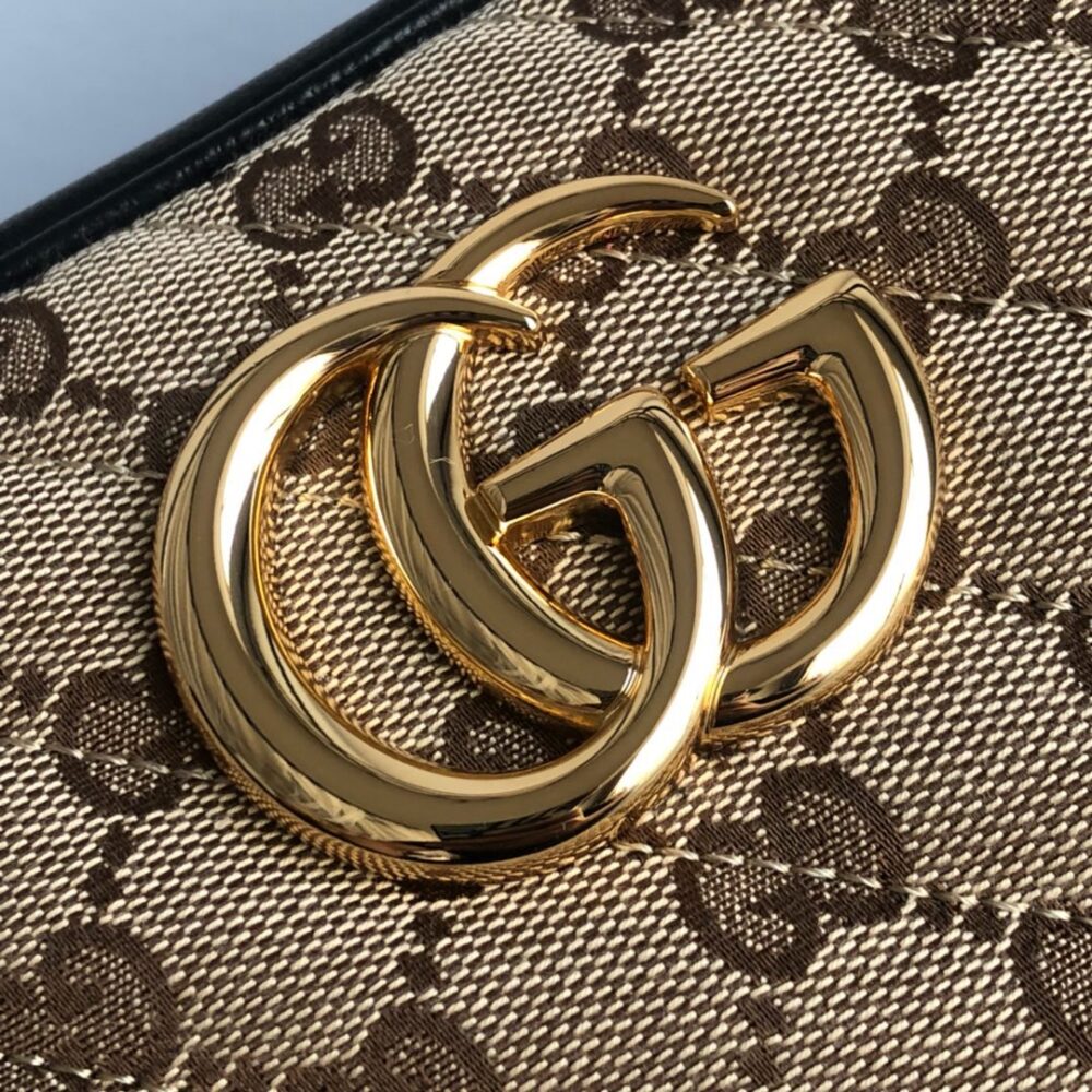 GUCCI GG MARMONT SMALL SHOULDER BAG BEIGE EBONY 24CM 447632 HVKEG 9772 - Image 2