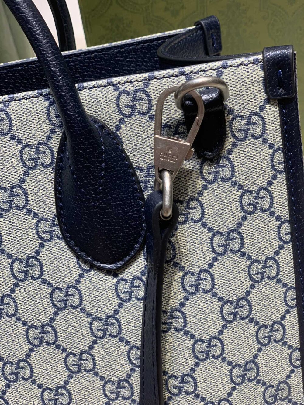 GUCCI TOTE BAG WITH INTERLOCKING G BEIGE AND BLUE 31CM 659983 K9GSN 4075 - Image 5