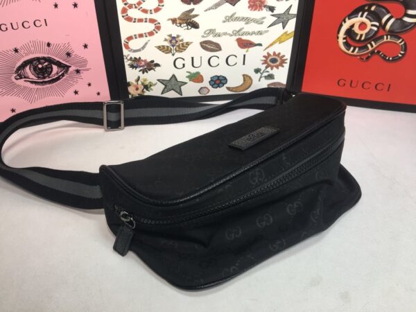 GUCCI FANNY PACK BELT BAG MONOGRAM GG BLACK 27CM - Image 5