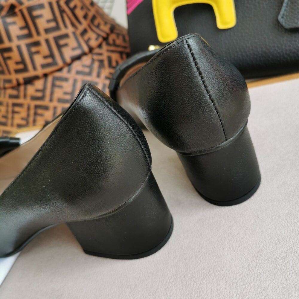 GUCCI MID HEEL PUMP LEATHER BLACK 408208 C9D00 1000 - Image 6