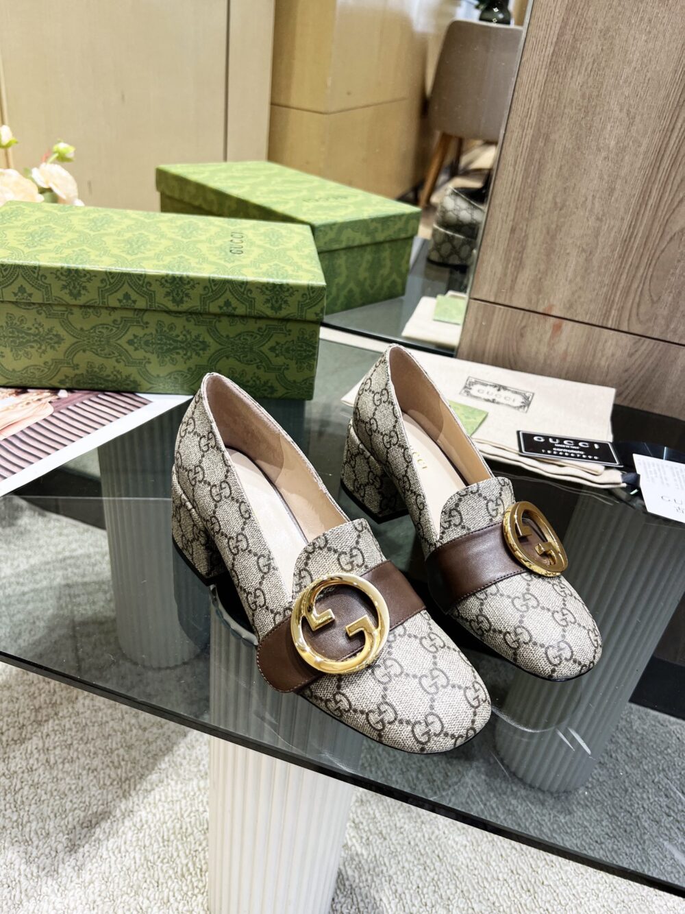 GUCCI WOMEN'S BLONDIE PUMP BEIGE ‎701711 9I650 9769 - Image 8